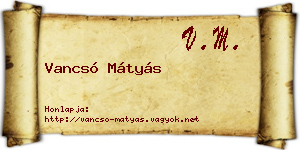 Vancsó Mátyás névjegykártya