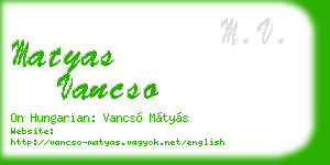 matyas vancso business card