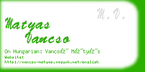 matyas vancso business card